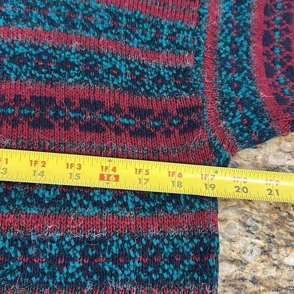 Sears Roebuck & Co 80s Vintage Wool Blend Geo Pattern Sweater Size M - Picture 7 of 8